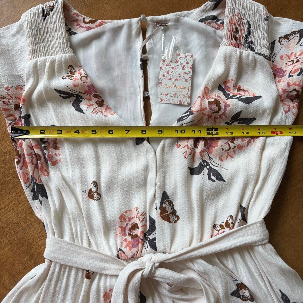 Free People All I Got Floral Ivory Butterfly Boho Maxi Dress Size 8- Cottagecore - Picture 7 of 8